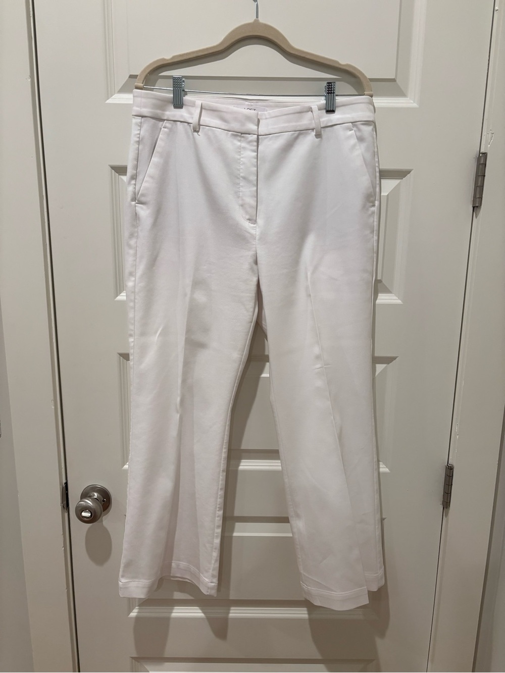 LOFT White Cropped Dressy Ankle Pants